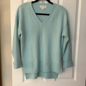 Treasure and Bind Soft turquoise blue V-Neck Sweater